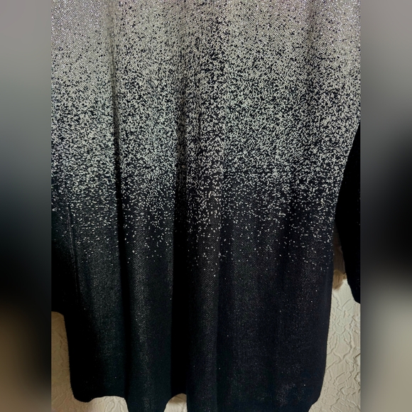 NY Collection Sweater Womens Plus Black & Gray Metallic 3/4 Sleeve Pullover 3X - Picture 6 of 7